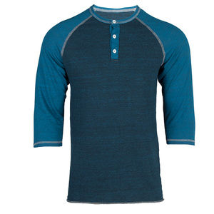 Men's Three Quarter Sleeve Raglan Baseball Henley